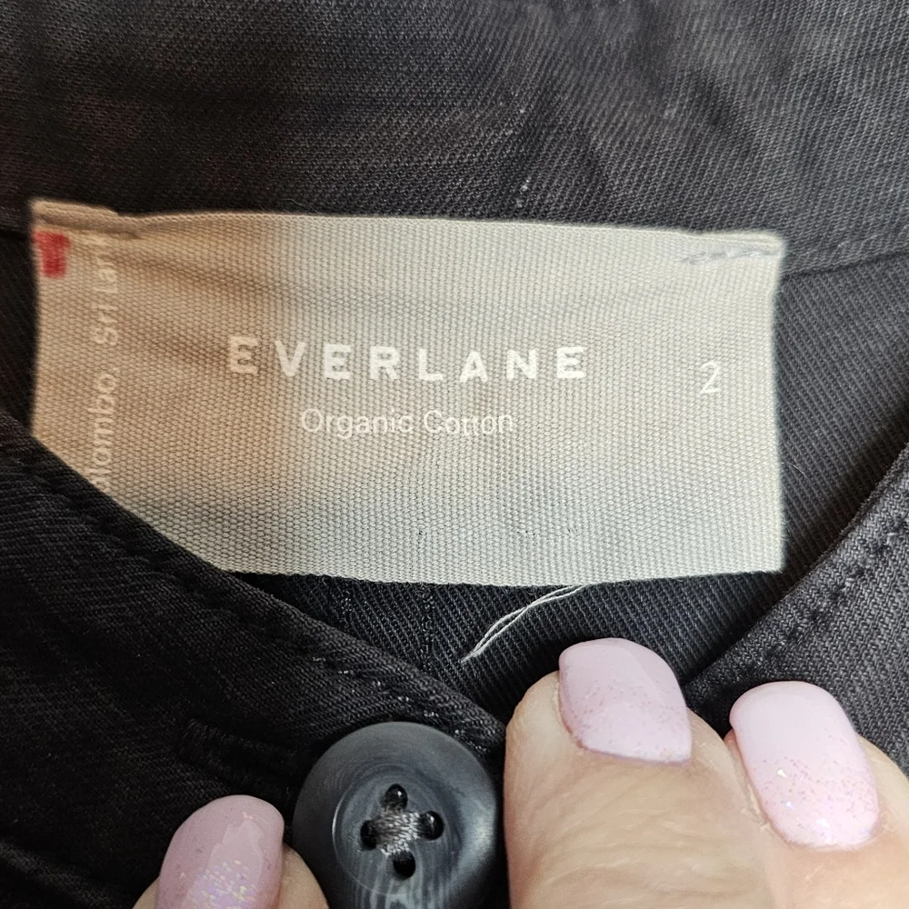 Everlane The Fatigue Black Short Sleeve Jumpsuit with Belt
